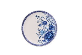 Hermia Juego de Platos para Postre, Porcelana, Azul y Blanco, 6 Piezas, 19.3 x 19.3 x 2 cm